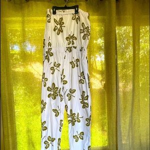 White and green Hawaiian Force, tube top romper.